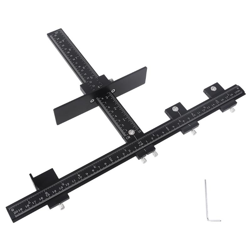 

Cabinet Hardware Adjustable Punch Locator Woodworking Drilling Template Drill Guide for Installing Handle on Door Drawer 1