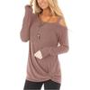 Elegant Women Off One Shoulder Long Sleeve T Shirt Stylish Casual Blouse Tunic Top