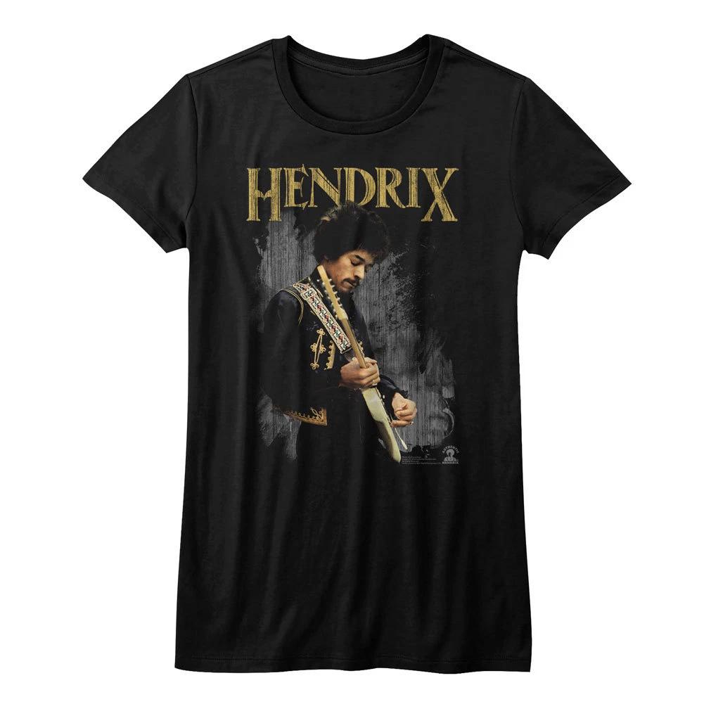 Jimi Hendrix Playing Guitar Live On Stage Womans Fitted T Shirt Rock Music L