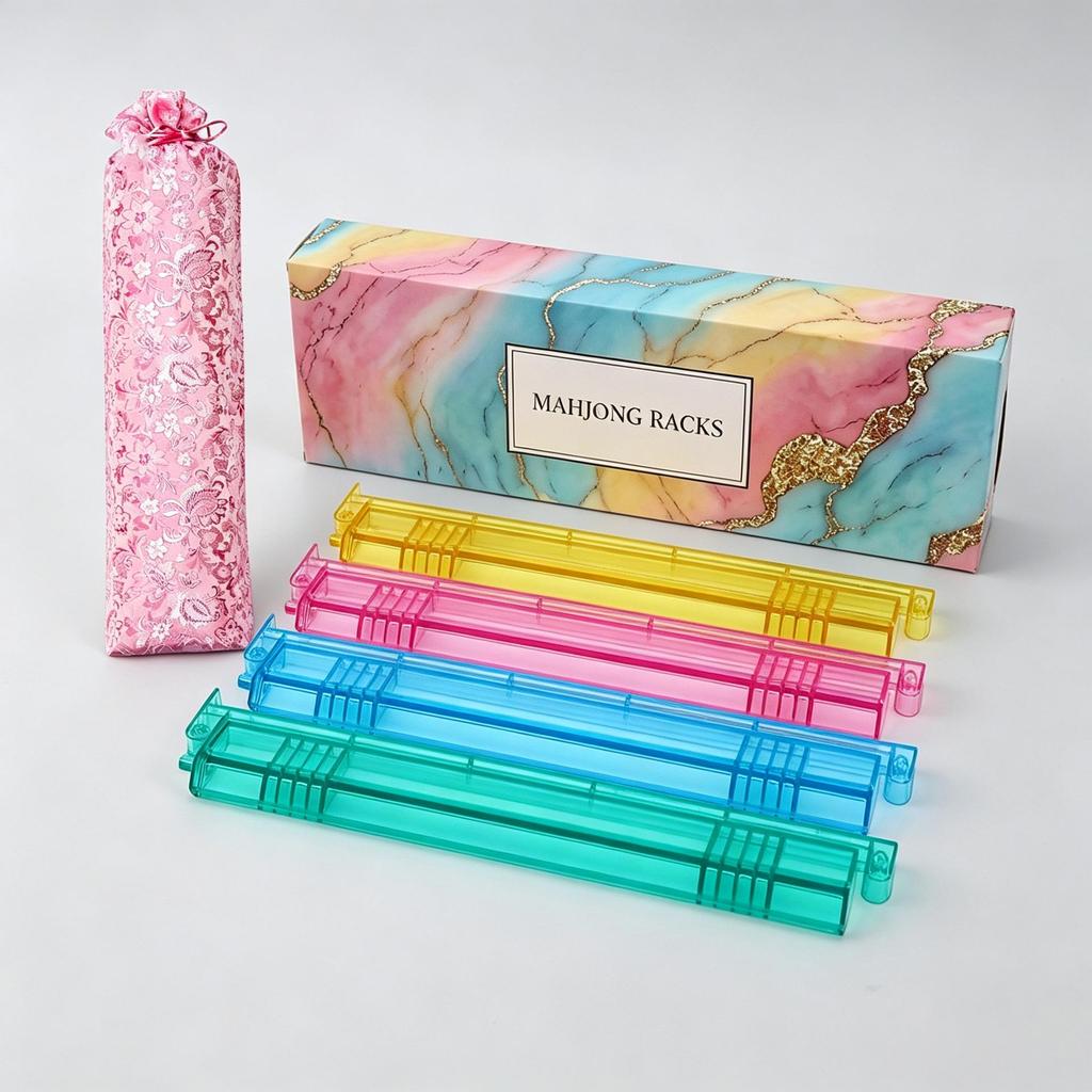American Multi-Color Non-Slip Mahjong Rack and Tile Pusher