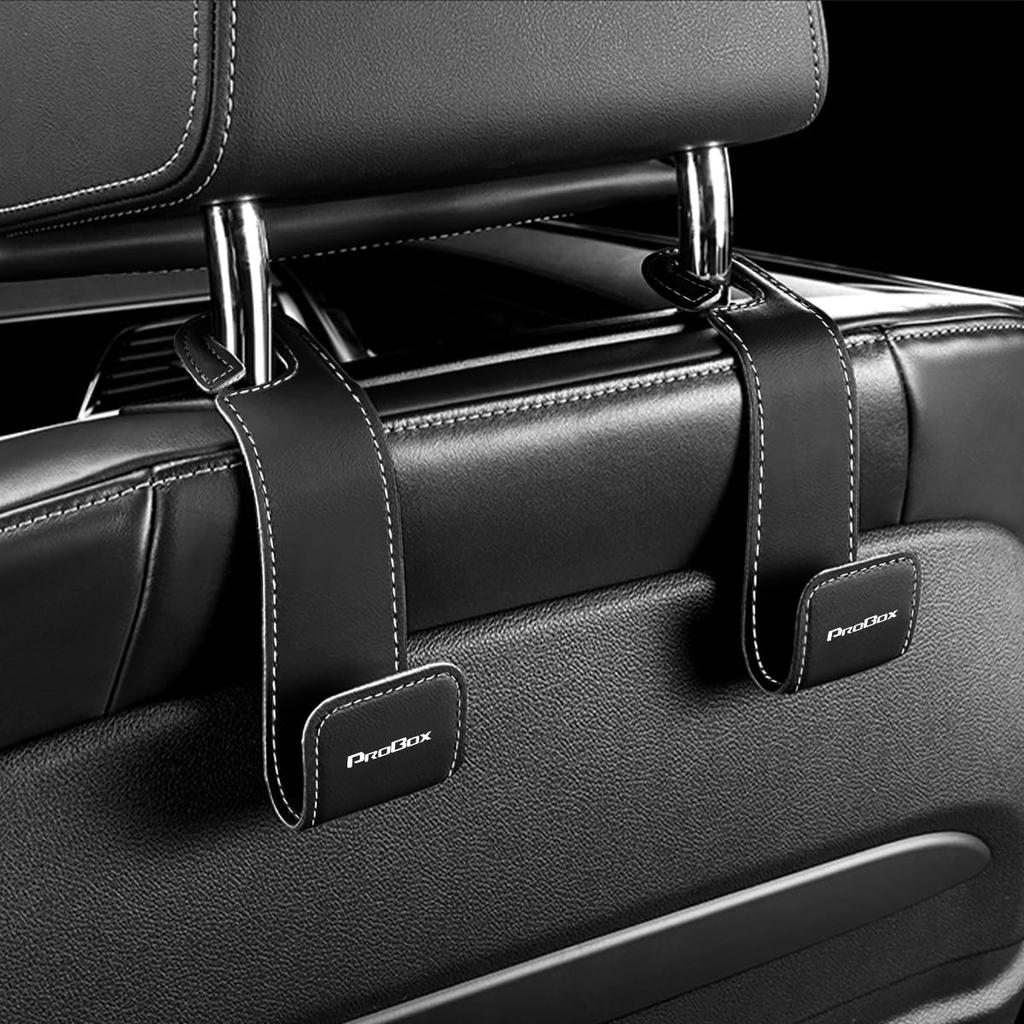 Headrest Hooks with PROBOX Car Hooks for Car Compatible with Probox 50 160 165 G Car Seat Hidden PU Leather Car Interior Accessories for Front and