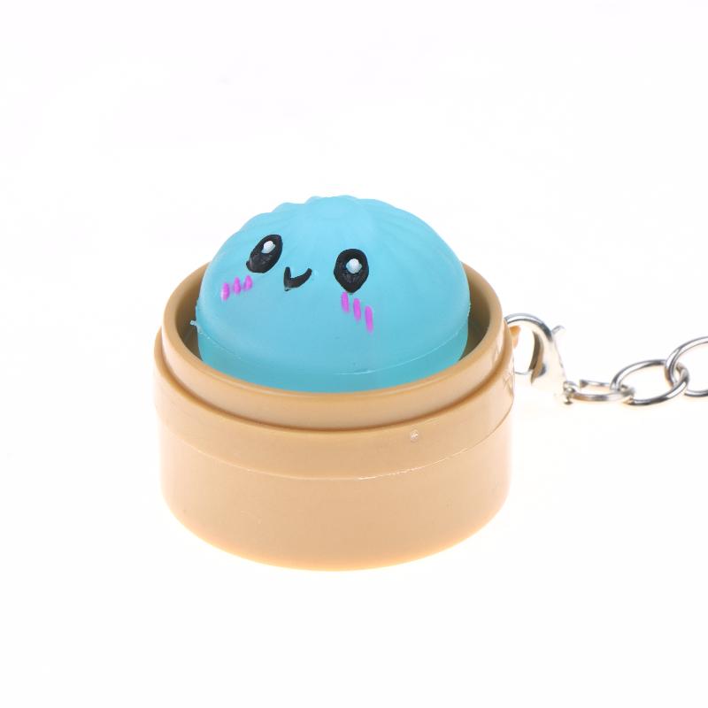 Portachiavi Spremibili Mini Panini al Vapore Carini Kawaii con Design Morbido Anti-Stress Perfetti per Decorazione Zaino Gadget per Feste Regali per Bambini