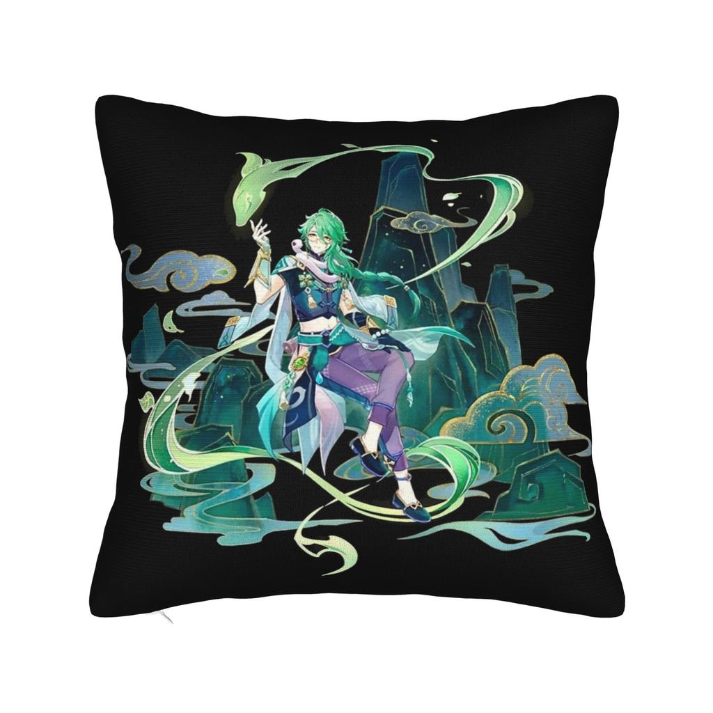 Genshin Impact Collei Wish Gacha Pillowcase Printing Polyester Cushion Cover Decorative Splash Art Throw Pillow Case Cover Home