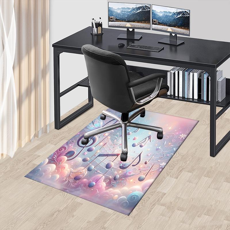 

Charming Musical Notes Chair Mat - Office Carpet, Oversized Rug for Home Decor, Sofa Mat, Desk Pad Gift, Suitable for Bedroom, Living Room, 60cm by 90cm