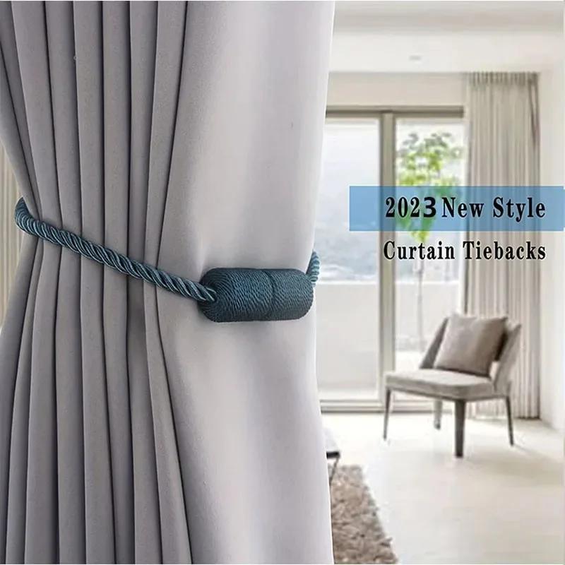 1Pc Columnar Curtain Rope Tiebacks Magnetic Hanging Ball Curtains Holdbacks Buckle Clasp Curtain Holder Clip Accesorios Cortinas
