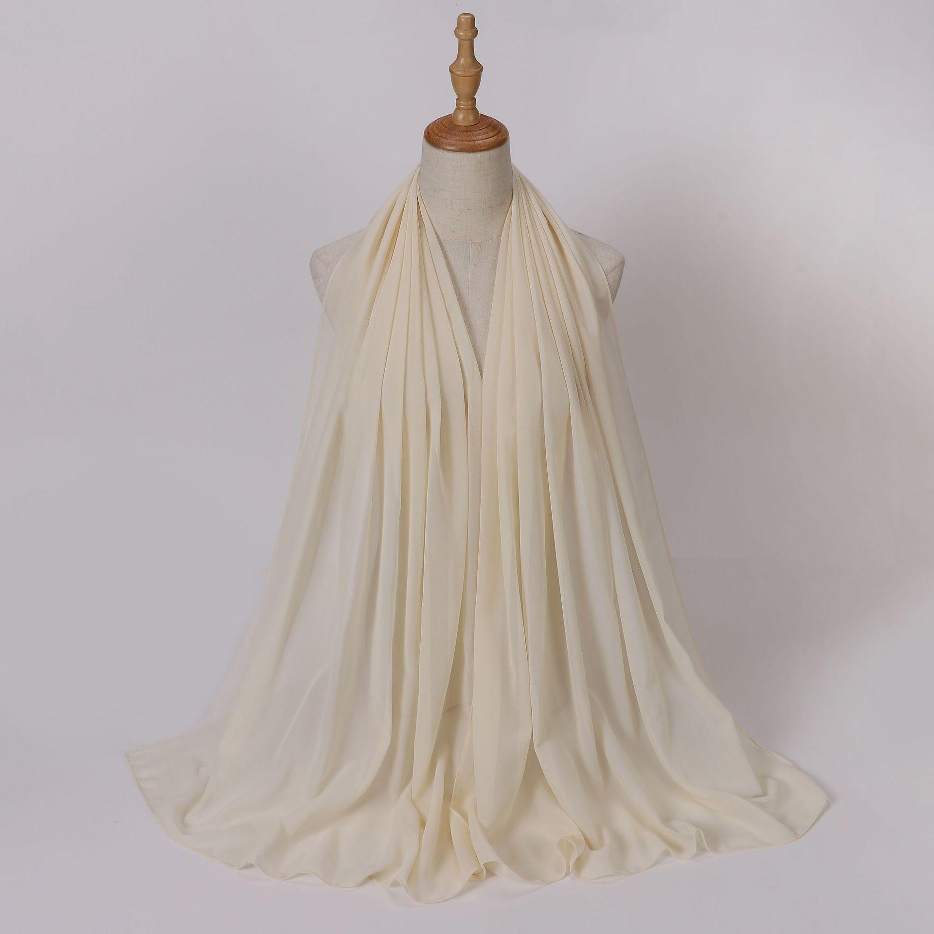 

Summer New Chiffon Scarf For Women Girls Students Solid Color Thin Scarves Soft Knitting Viscose Shawl Spring Female Wrap Shawls молочный белый