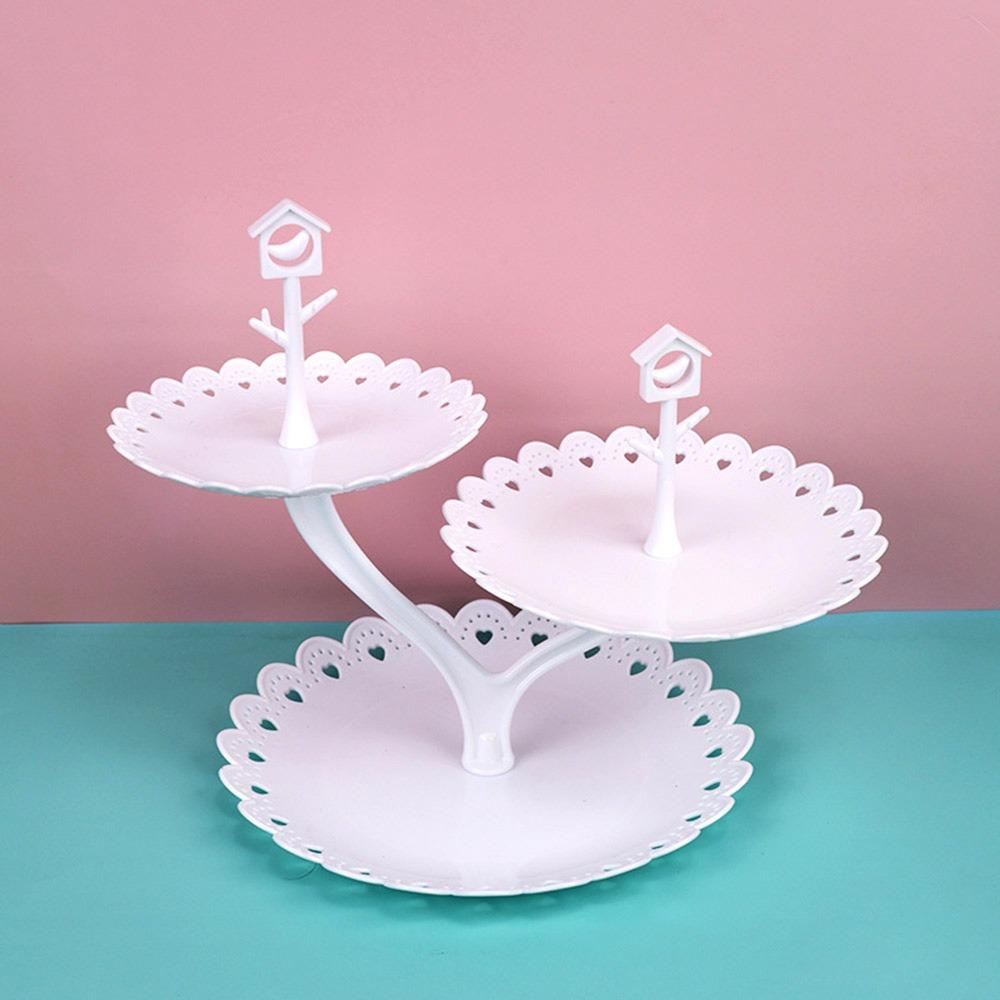 Plastic Cake Stand 2/3-Layers Food Fruit Plate Creative Dessert Rack  Wedding Birthday Party