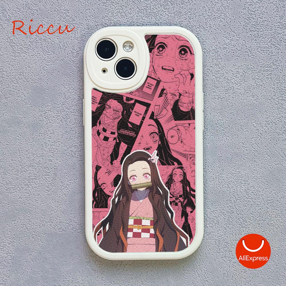 Anime Demon Slayer Kamado Nezuko Pouzdro na telefon pro Iphone 14 13 11 12 Pro MAX 12 MiNi 7 8 plus XS XR Jehněčí kůže Ochranné kryty