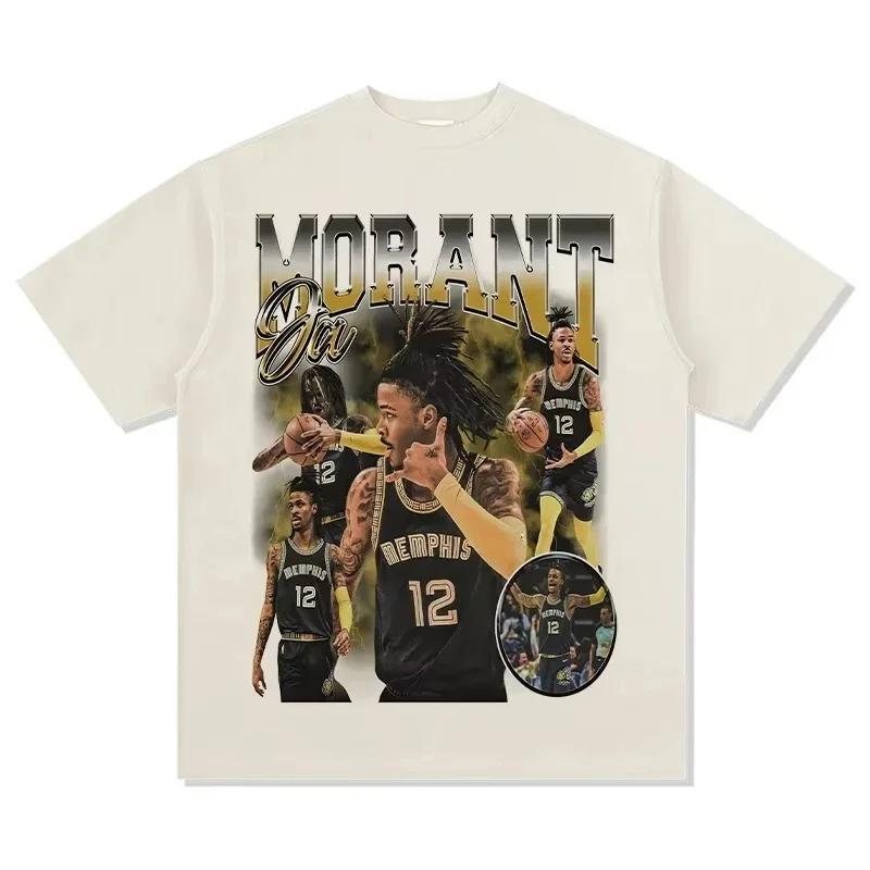 

Ja Morant Memphis Grizzlies #12 Vintage Bootleg Basketball Graphic Oversized T-Shirt, NBA Streetwear Tee, Unisex Casual Top XXXL зелений