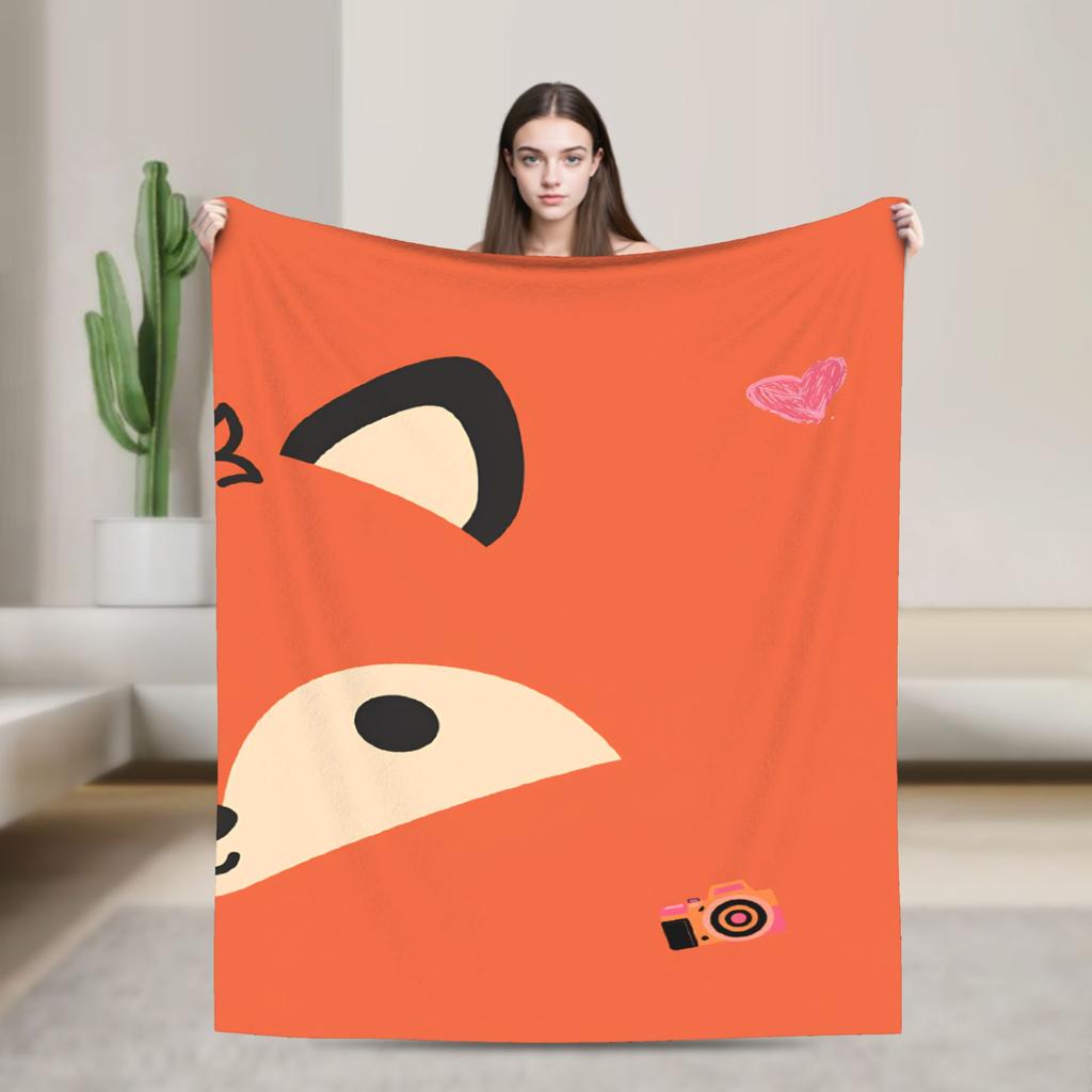 Süße Fuchs Flanelldecke Kinder Erwachsene Warm Weich Bettwäsche Decken Winter Wohnzimmer Tagesdecke Sofa Bettbezug
