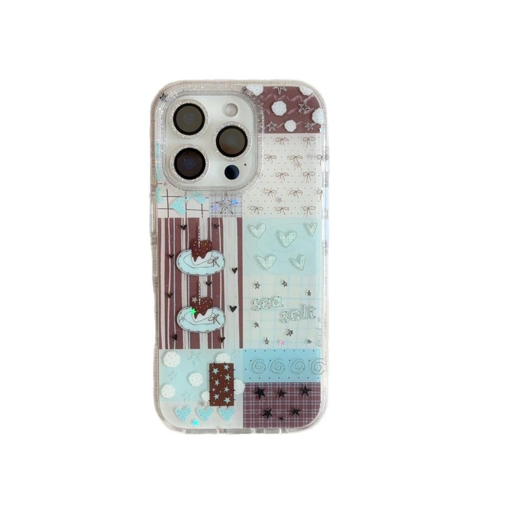 Cute cartoon splicing illustration for iPhone16promax iPhone 17 case 15 protective case 13/14