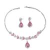 European & American Style Crystal Zirconia Jewelry Set: Wedding Party Necklace & Earrings Evening Gown Accessory