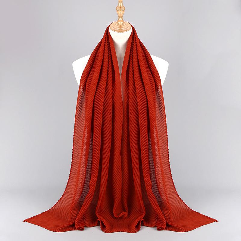 Women Plain Cotton Scarf Head Hijab Wrap Solid Full Cover-up Shawls Foulard Femme Headband Crinkle Muslim Hijabs Store 2024 NEW