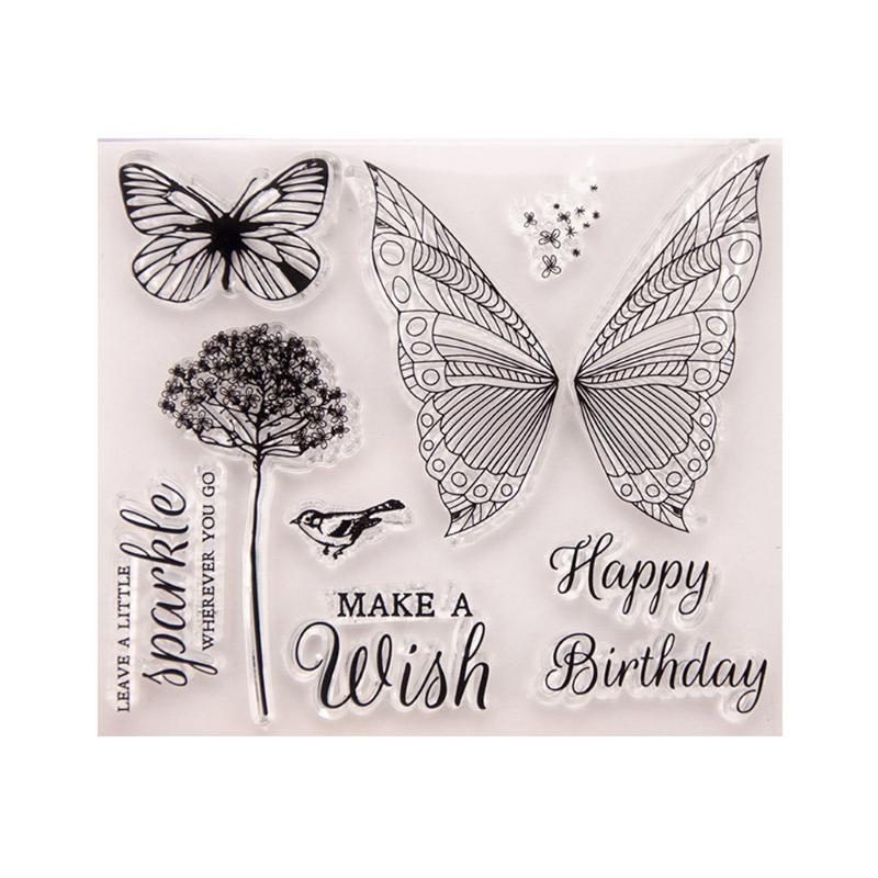 Butterfly Clear Silicone Seal Stamp For DIY Album Scrapbooking Photo ...