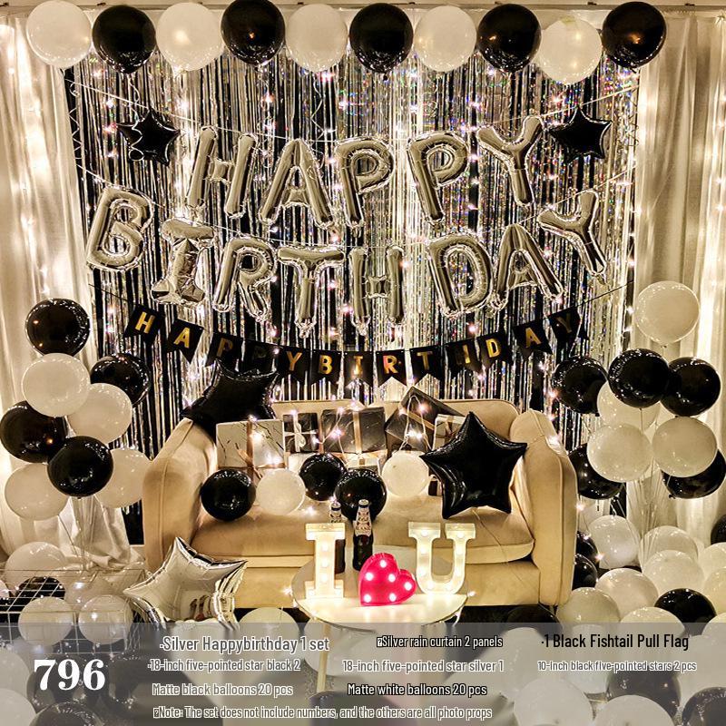 Romantic Birthday Balloon Set: High-End Decorations for Boyfriend or Girlfriend