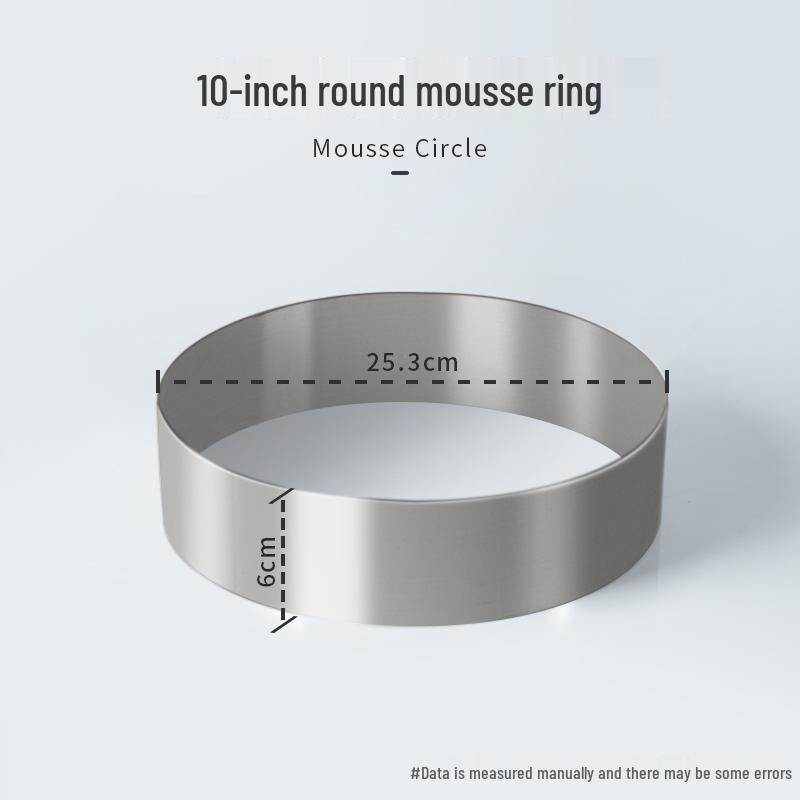 Round Square Heart-Shaped Mousse & Tower Ring, 4-10 Inch, Stainless Steel Baking Mold.