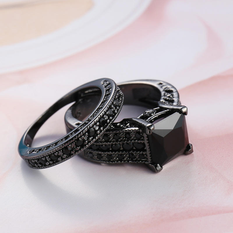 

14-каратне чорне золоте кільце для жінок чоловіків Anillos Чистий камінь обсидіану та сапфіровий дорогоцінний камінь Срібло 925 Гранатове ювелірне кільце Набір для жінок 10 чорний
