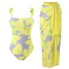 In Stock: 2025 European & American One-Piece Swimsuit with Slimming Chiffon Cover-Up