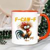 Personlig F-Caw-F Kyllingkrus 15oz Keramisk Kaffekopp Morsom Hane Gårdsdyr Humor Krus Gjenbrukbart Oppvaskmaskin Mikrobølgeovn Sikker Drikkeglass