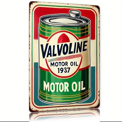 Tin Sign  Iron Valvoline Motor Oil 1937 Retro Metal Wall Decor for Home Bar Cafe Garage Farmhouse  Rustic Green Di