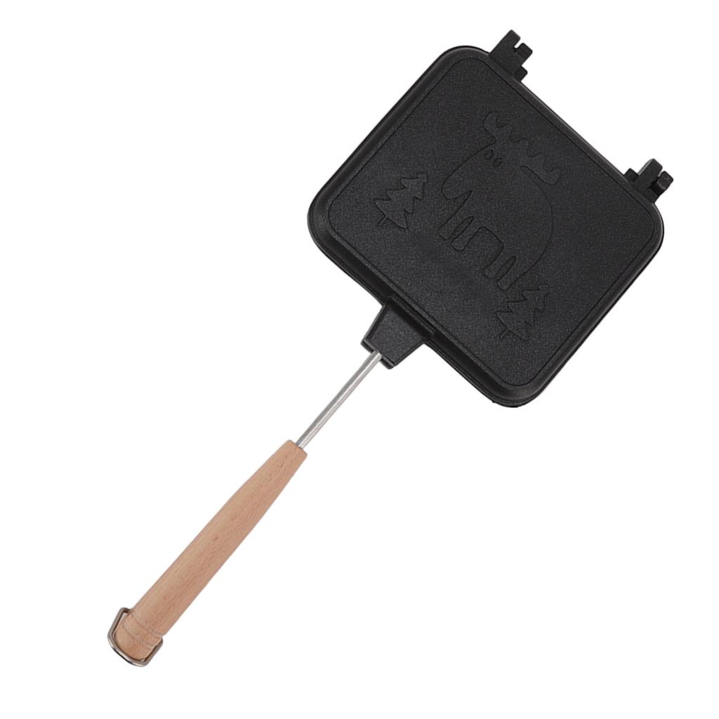 Sandwich Frying Pan Double Sided Stick Proof Breakfast Flip Pan with Detachable Handle for Steak