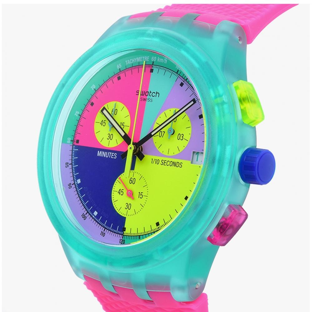 Swatch SuSg408 Neon FlaSh Arrow Ceas Bărbătesc din Uretan