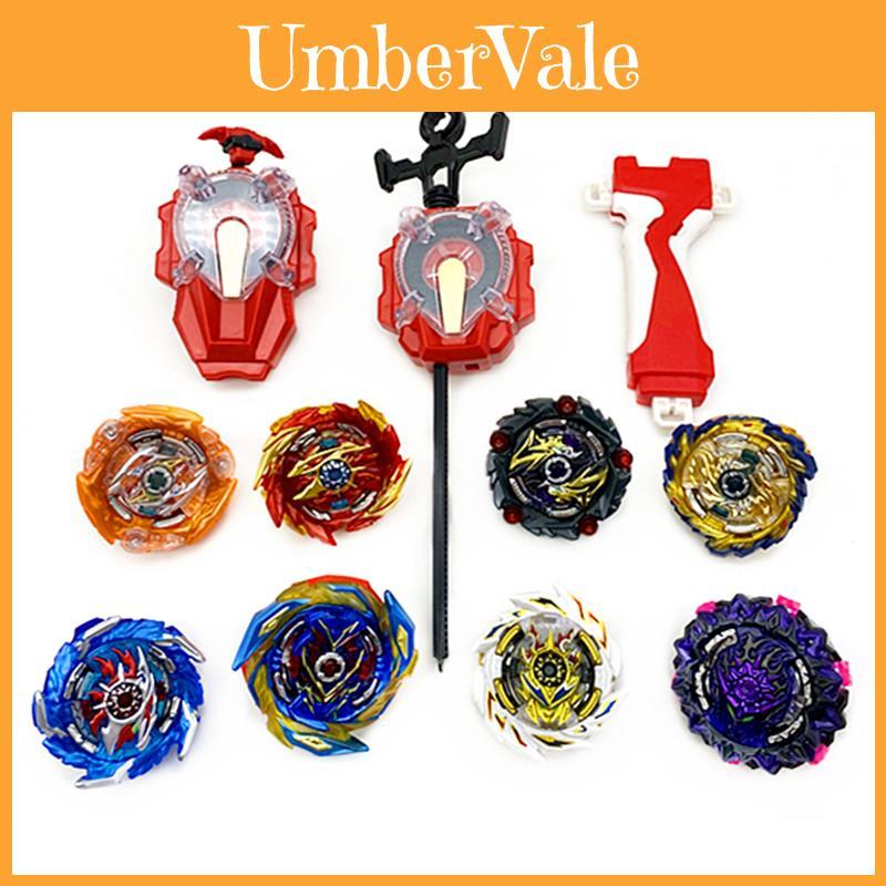 Set Beyblade Burst Super King da 8 pezzi con lanciatore scintillante e scatola di stoccaggio