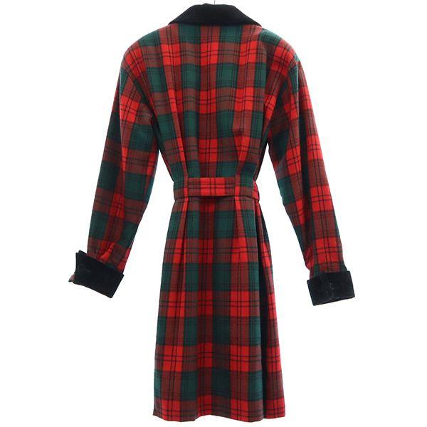 renoma unused check Long sleeve wool Knee-length dress 38 Tagged Women Used