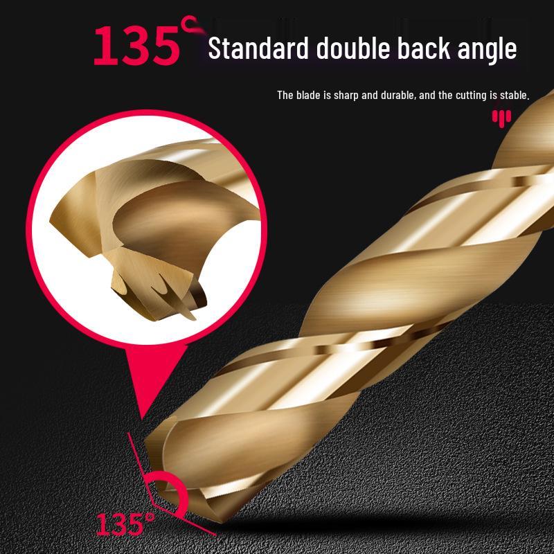 Cobalt-Enhanced Extended Length Twist Drill Bit Set - Super Hard Stainless Steel Alloy, 4.2mm.