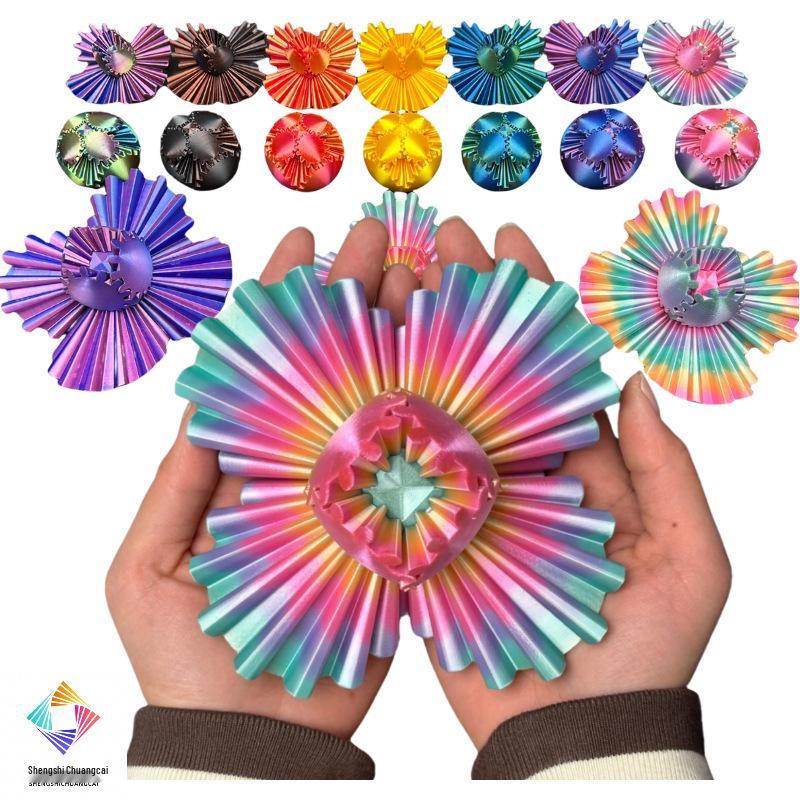 8cm Colorful 3D Gear Ball: Creative Rotating Decompression Toy