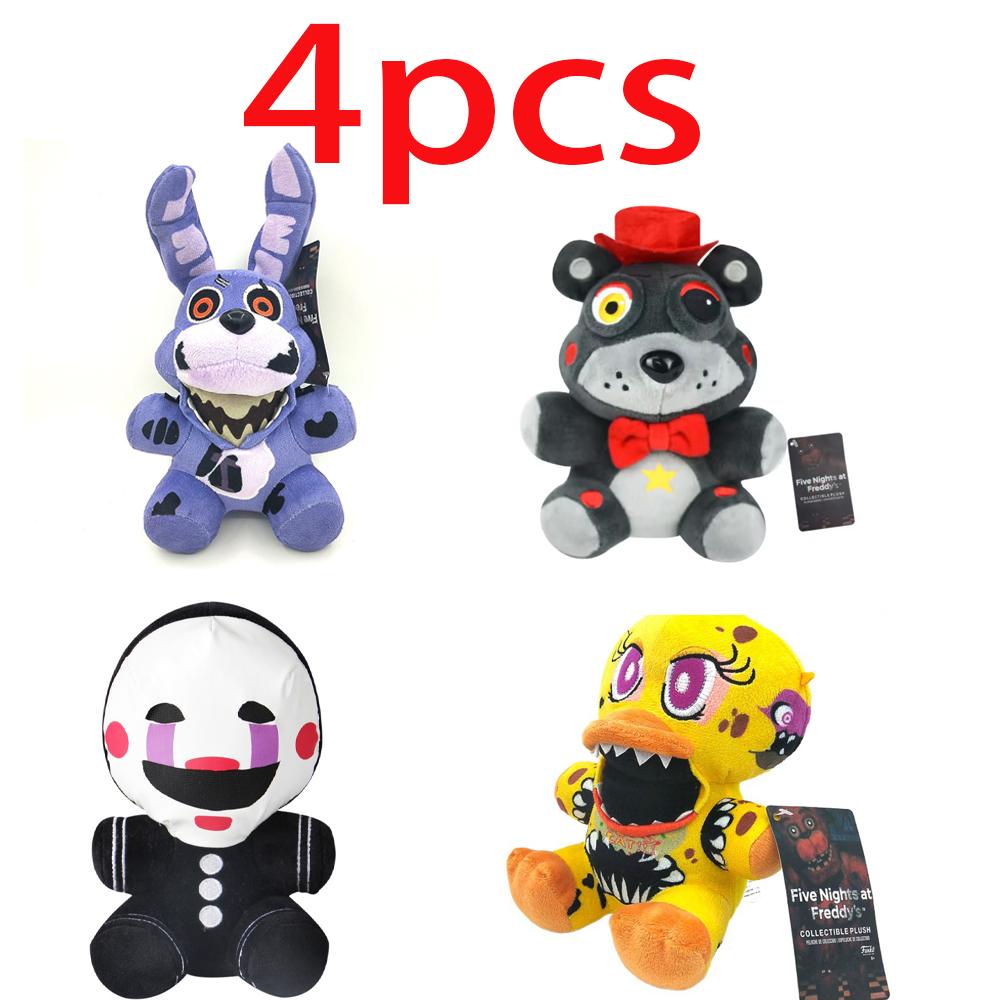 spot New FiveNight At Freddy Fnaf Cute Plush Toys Game Doll Bonnie Bear Foxy Cartoon Stuffed Dolls Freddy Toys For Children Gif