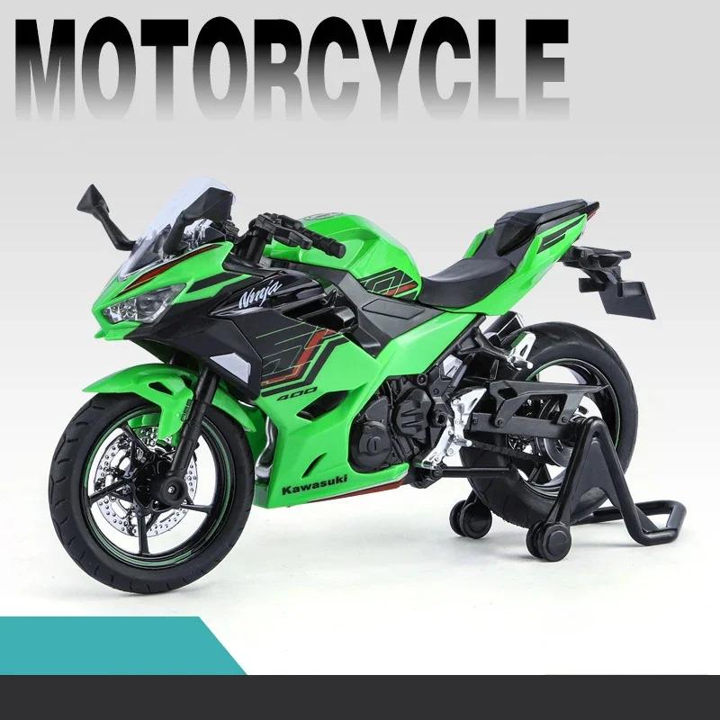 1/12 Kawasaki Ninja 400 Alloy Diecast Motorcycle Model Vehicle Collection Sound & Light Off Road Autocycle Toy Car Model