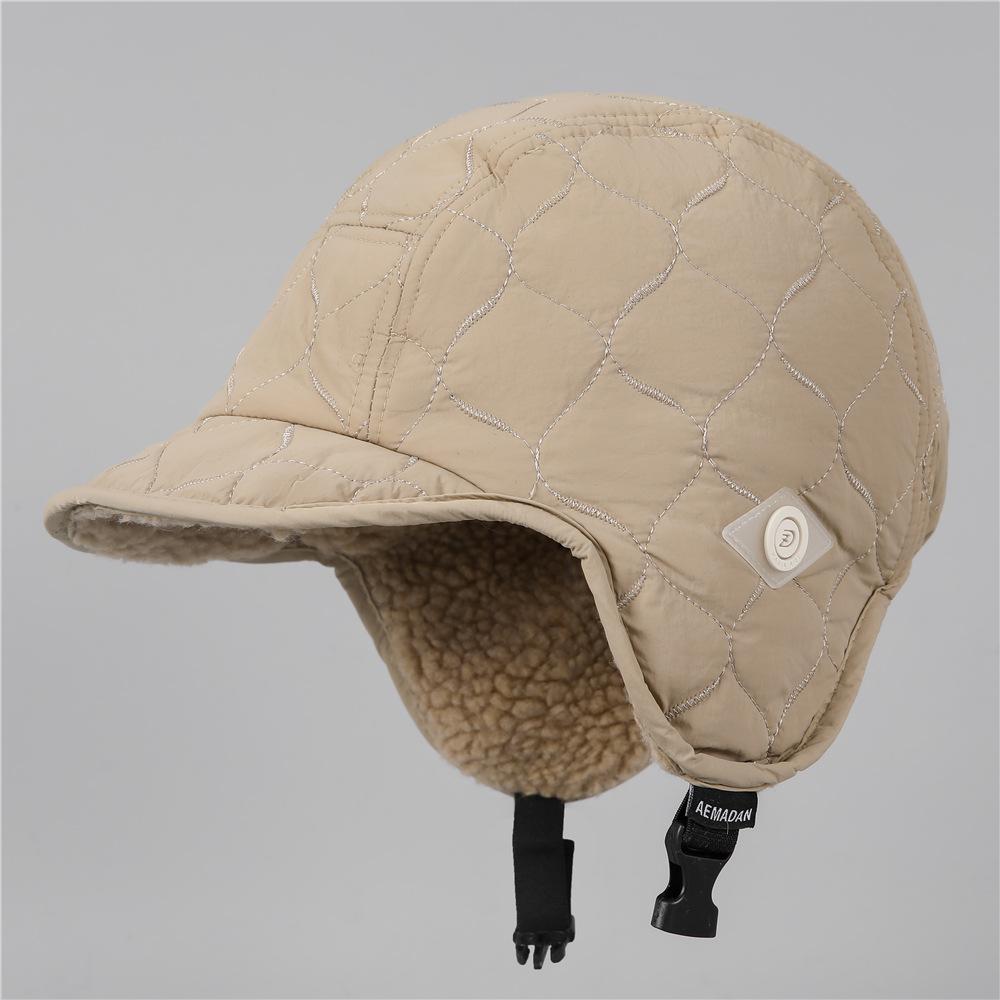 Double-Sided Lamb Plush Lei Feng Hat Women'S Winter Thickened Warm Ear Protection Hat Outdoor Ski Cycling Flight Hat