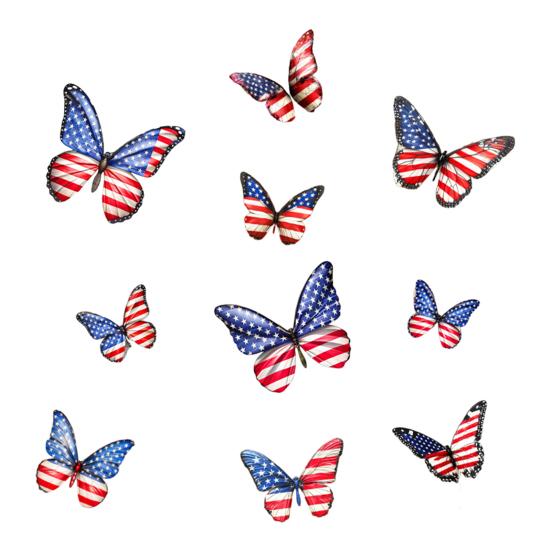Patriotic Star Window Clings American Flag Stars Stickers PVC Static Window Decals for 4th of July Memorial Day Independence Day Home Office