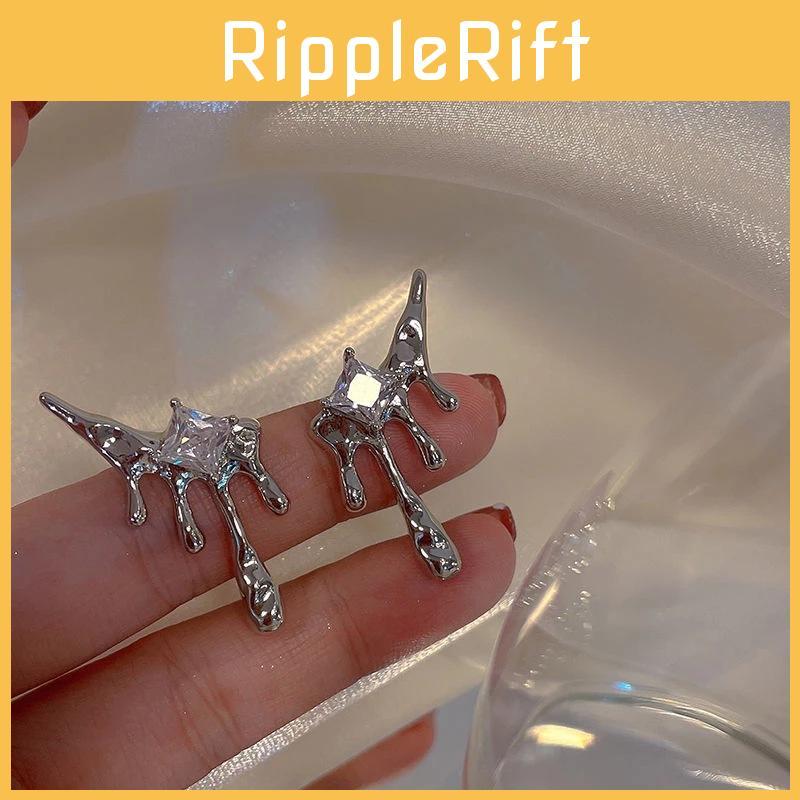 Teardrop Earrings Elegant Asymmetric Creative Geometric Design For Women