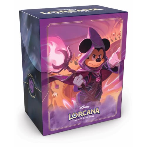 Ravensburger Disney Lorcania TCG Deck Box with Mickey Mouse - The Wayward Magician | Securely Stores 80 Sleeved Cards | Durable Portable Organizer for