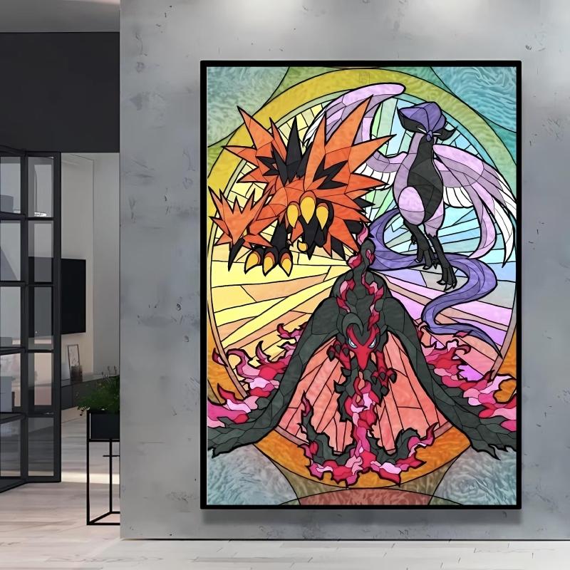 Modern and Stylish Pokemon Mew Decorative Paintings with Bright and Long Lasting Colors Adding A Touch of Brightness To Wall