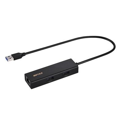 Buffalo Giga Compatible USB Type-A Docking Station LAN Adapter Wired LAN USB Hub USB3.2(Gen1) Japanese Manufacturer Black LUD-U3-AU101BKN