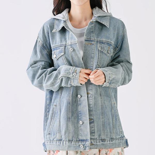 Jeans Jacket for Women with Hooded Denim Jacket Date Outfits Korea Fashion