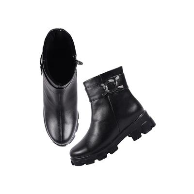 Shoetopia Casual Side Buckle Detailed Black Boots For Women & Girls /Eu38