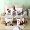 Pet Print Christmas Peach Skin Pillow Cover Bedside Cushion Cover Sofa Cushion Cover