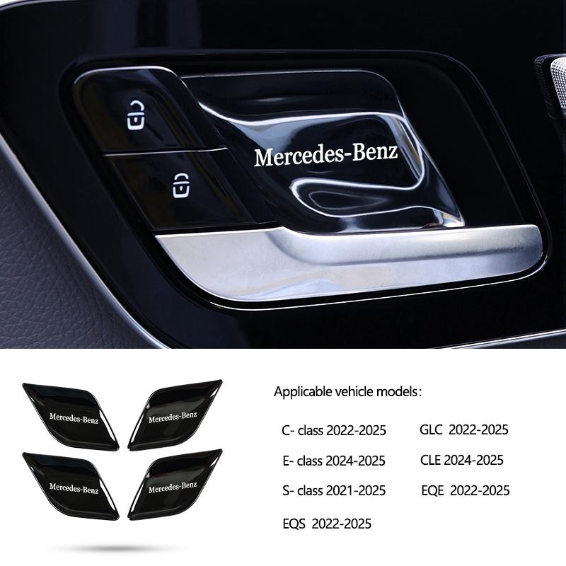 GLC GLB 4Pcs Car Door Interior Handle Stickers Anti-Scratch Protection Cover For Mercedes Benz AMG C Class W205 W206 GLC GLB EQ