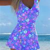 Costume da bagno intero sportivo da donna con gonna Costume intero