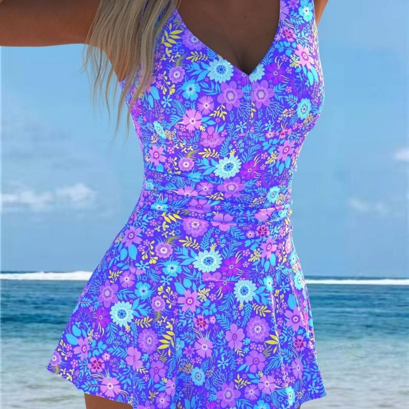 Costume da bagno intero sportivo da donna con gonna Costume intero
