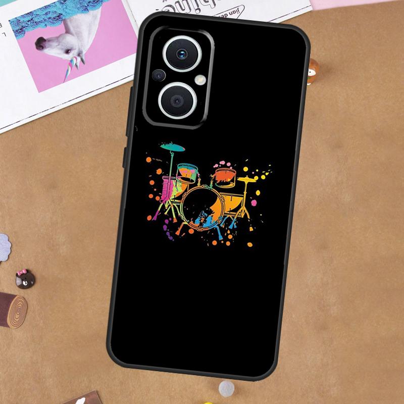 Musical Instrument Drum For OPPO Reno 11F 12F 13F 14F 10 11 12 13 14 Pro 7 8 Lite 8T OPPO Find X5 X6 X8 X9 Pro Case