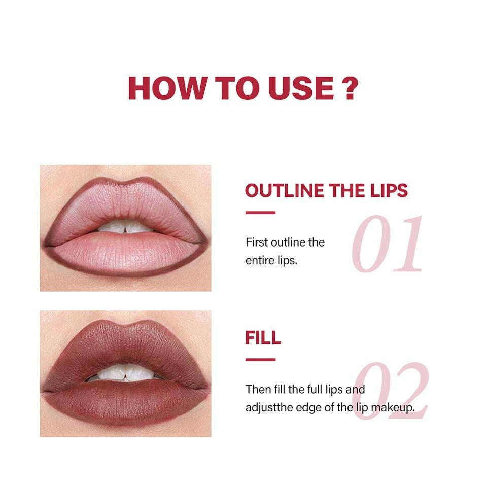 Lakerain Multi-color Optional Lip Liner Set, Smooth and Easy To Color Lip Liner, Matte Mist Lip Liner, Create Three-dimensional Full Lip Makeup