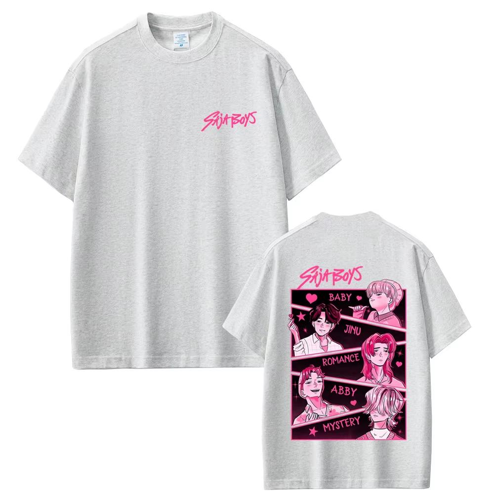 Movie KPop Demon Hunters Saja Boys Graphic T-shirt Summer Men's Women Korean Fashion Trend T Shirts Man Vintage Oversized Tshirt