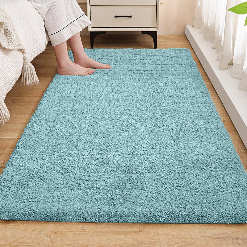 Thickened Bedroom Bedside Carpet Solid Color Flocking Bathroom Absorbent Floor Mat Bay Window Mat Children'S Climbing Mat Plush Foot Mat