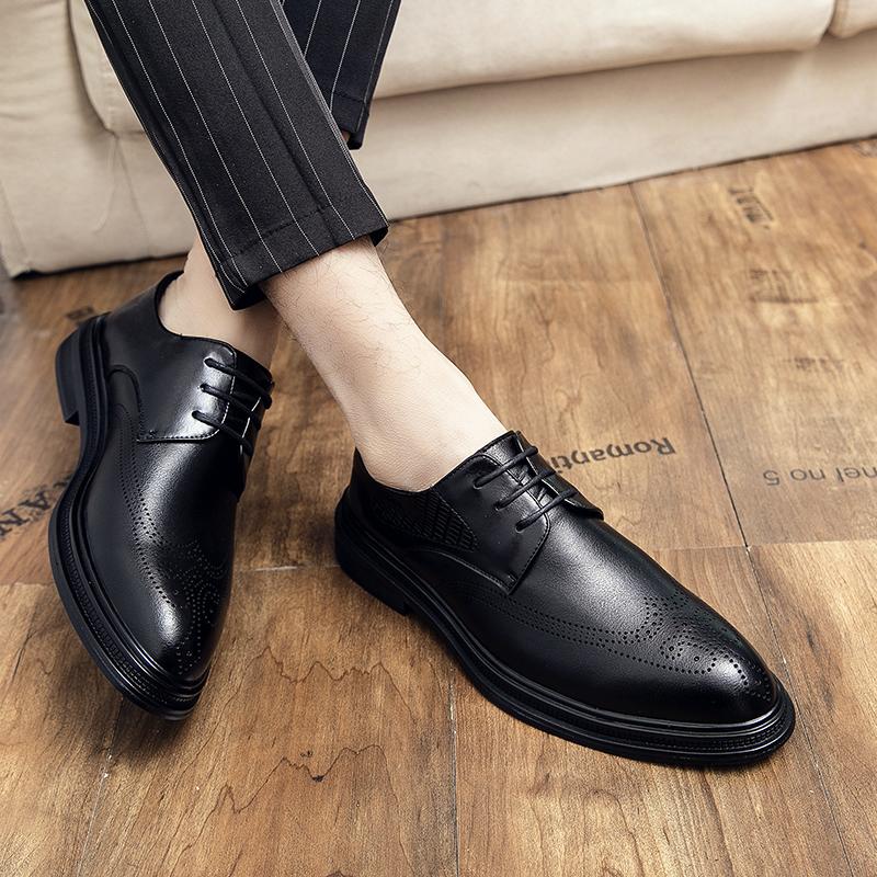 Роскошные брендовые мужские кожаные модные туфли — фото 5