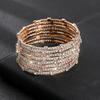 Bride full diamond multi-layer elastic bracelet multi-row cross opening winding bracelet claw diamond bracelet